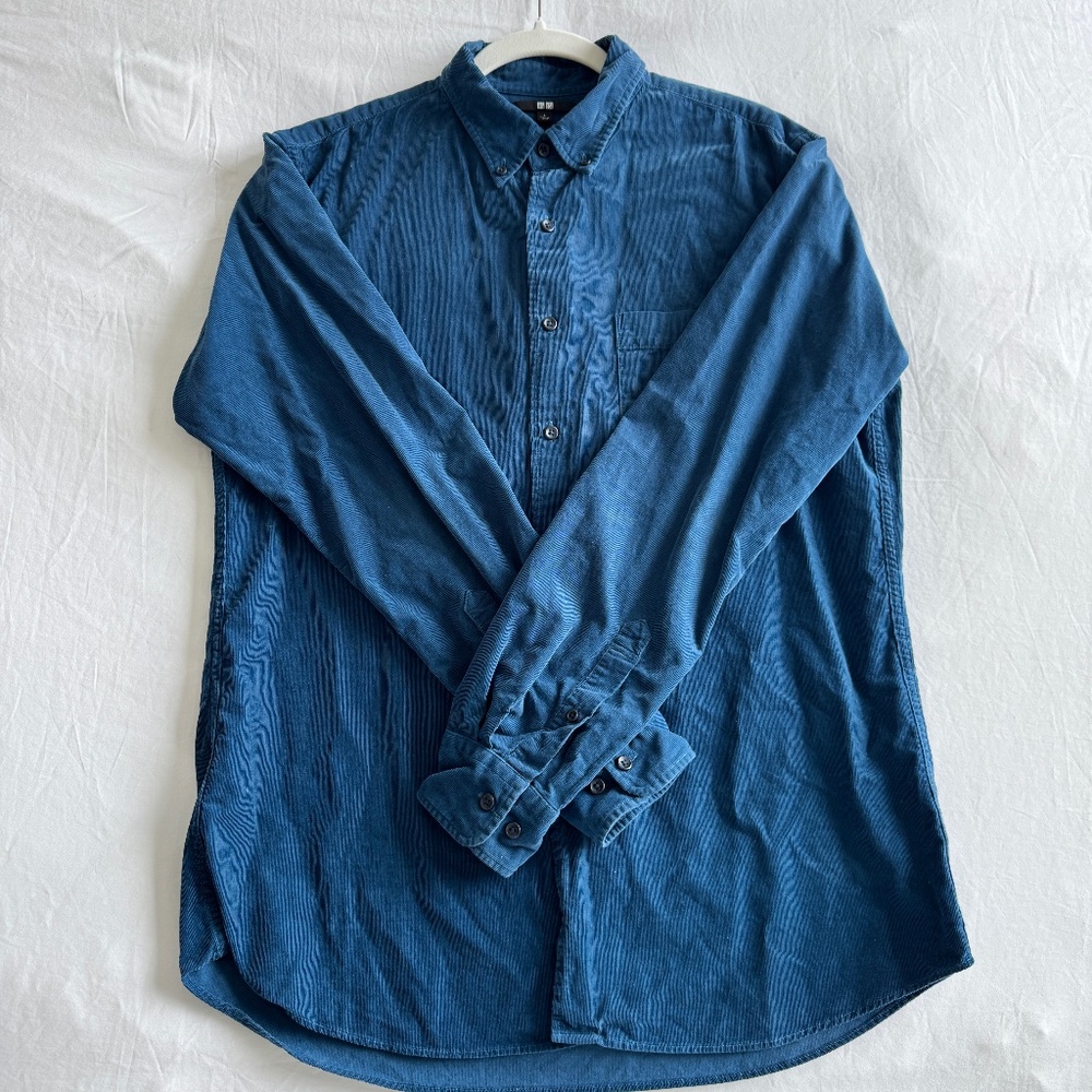 Men's Uniqlo Corduroy Work Long-Sleeve Shirt